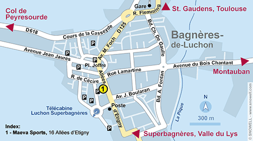Lageplan Luchon-Superbagnères
