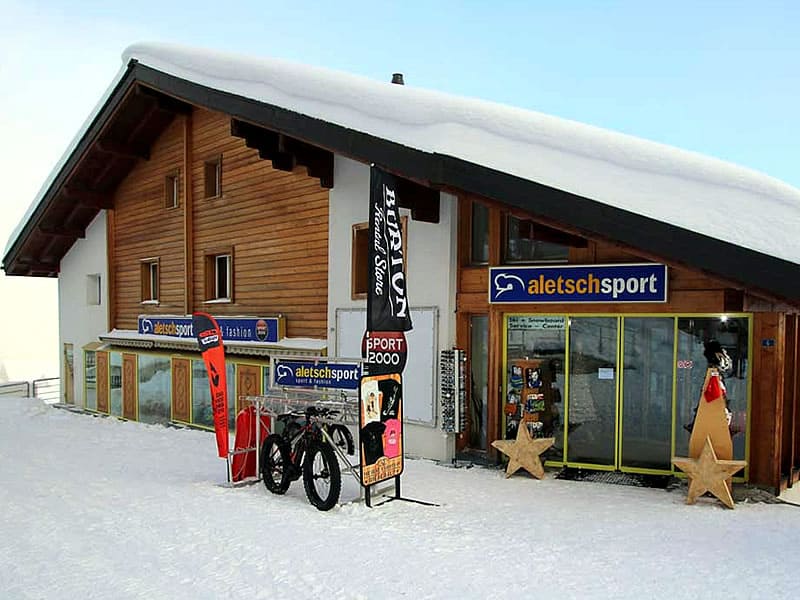 Verleihshop ALETSCH SPORT MITTE in Bahnhofstrasse 6 - Bergstation Luftseilbahn Mörel, Riederalp