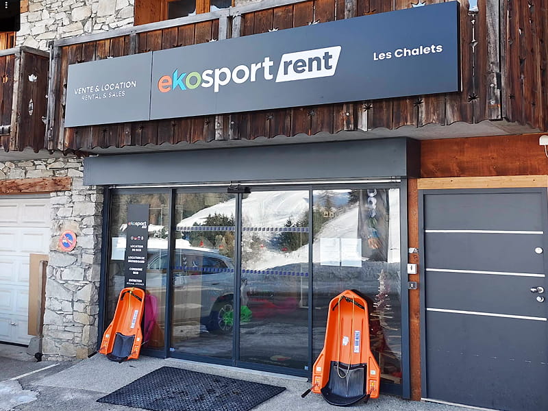 Verleihshop Ekosport-Rent Les Chalets in Chalet Astier Plagne 1800, La Plagne 1800