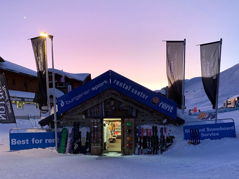 Verleihshop Burgener Sport in Fiescheralp [direkt neben Luftseilbahn], Fiesch