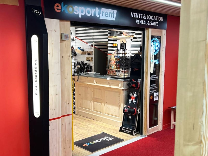 Verleihshop Ekosport-Rent Pirate Board Shop in Galerie de l'Oisans La Croisette, Les Menuires