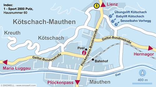 Lageplan Kötschach-Mauthen
