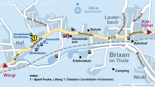 Lageplan Brixen im Thale