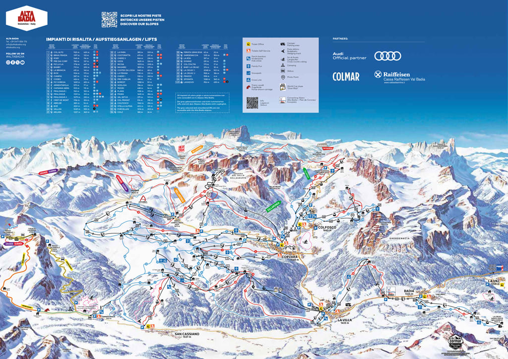 Skimap Alta Badia-La Villa/Stern