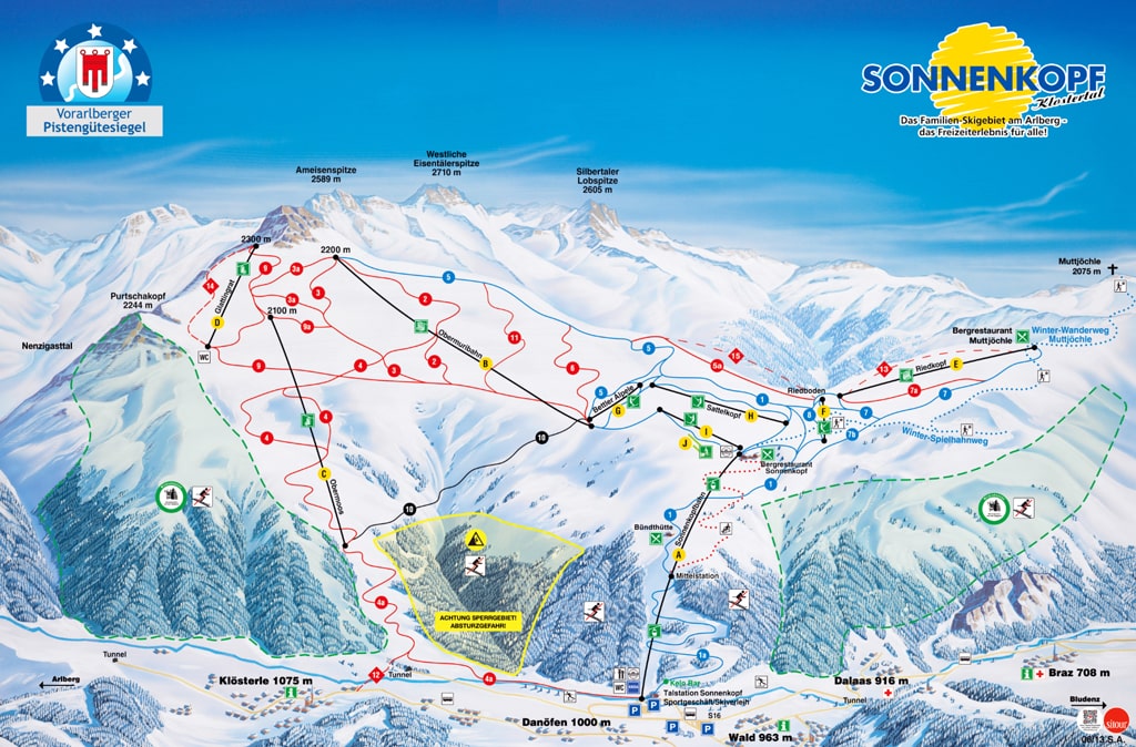 Skimap Klösterle a. Arlberg