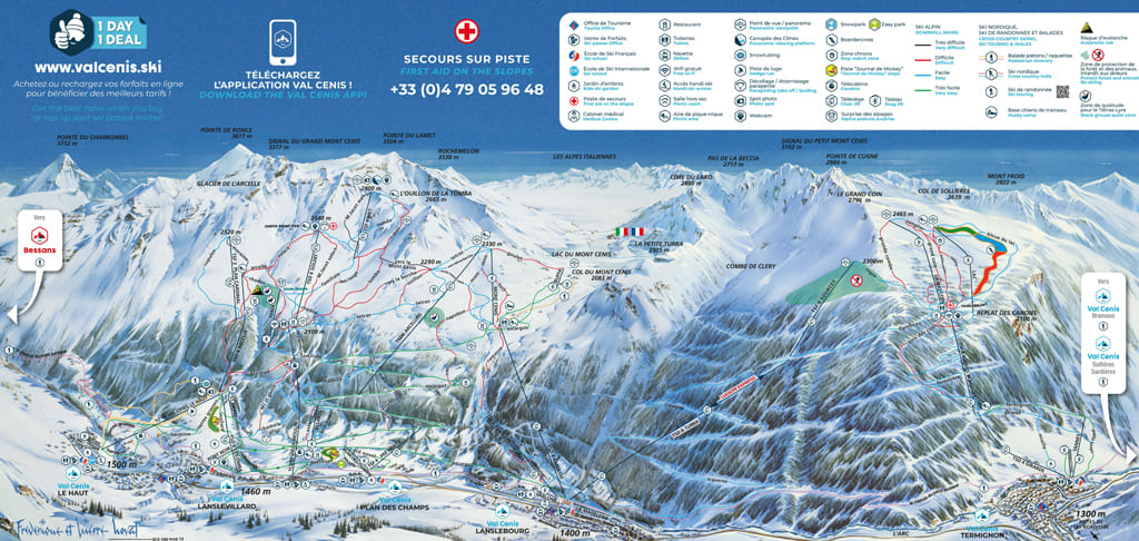 Skimap Lanslevillard Val Cenis