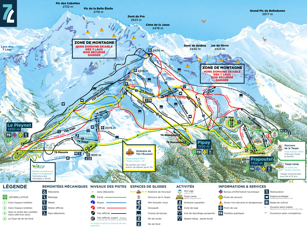 Skimap Les 7 Laux-Prapoutel