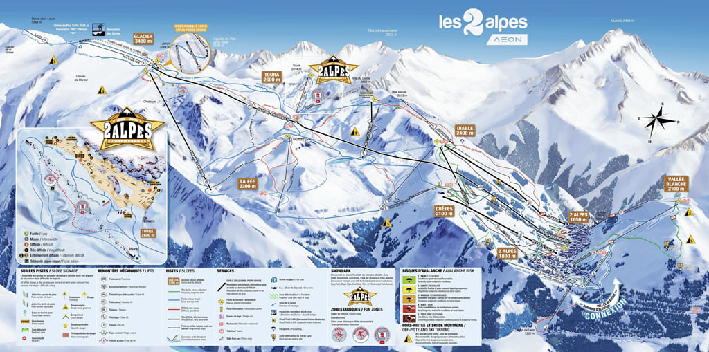 Skimap Les Deux Alpes 1800