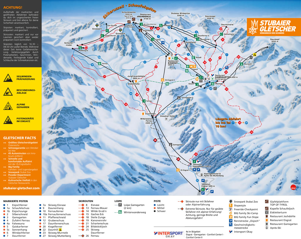 Skimap Neustift im Stubaital