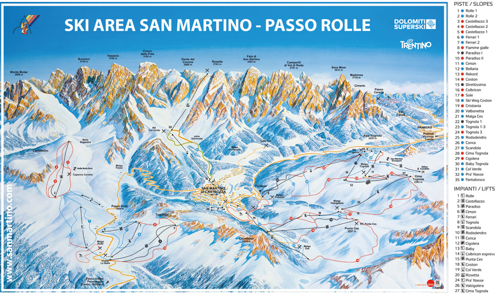 Skimap San Martino di Castrozza