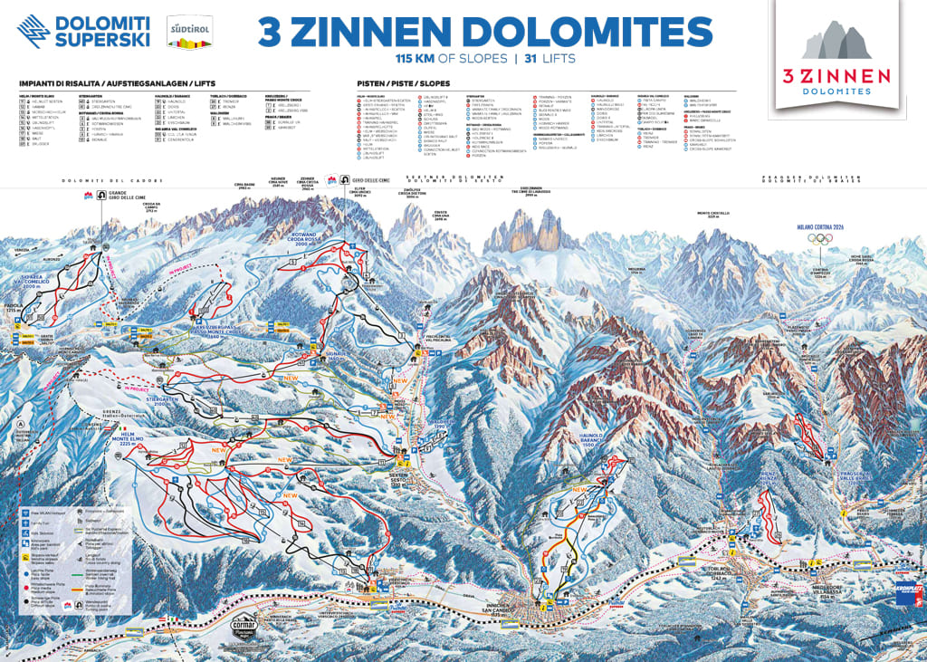 Skimap Vierschach bei Innichen