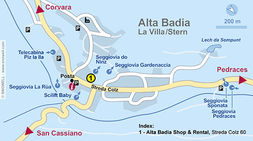 Lageplan Alta Badia-La Villa/Stern