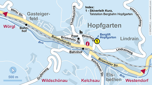Lageplan Hopfgarten im Brixental
