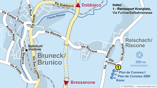 Lageplan Bruneck/Reischach